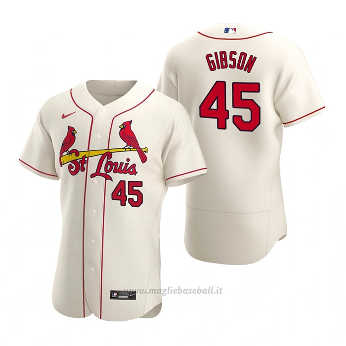 Maglia Baseball Uomo St. Louis Cardinals Bob Gibson Autentico 2020 Alternato Crema